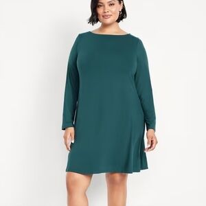 Old Navy Long Sleeve Swing Dress Green Size XS NWT